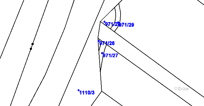 Parcela st. 971/27 v KÚ Zábřeh nad Odrou, Katastrální mapa