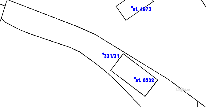 Parcela st. 331/31 v KÚ Zábřeh nad Odrou, Katastrální mapa