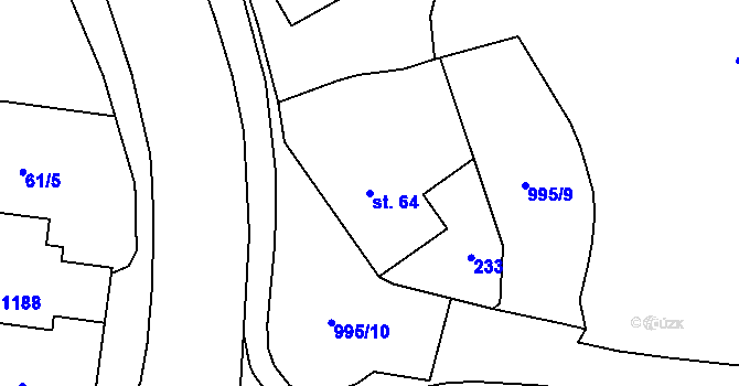Parcela st. 64 v KÚ Zábřeh nad Odrou, Katastrální mapa