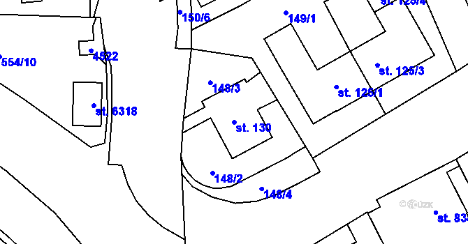 Parcela st. 130 v KÚ Zábřeh nad Odrou, Katastrální mapa