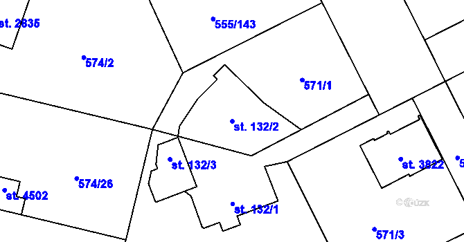 Parcela st. 132/2 v KÚ Zábřeh nad Odrou, Katastrální mapa