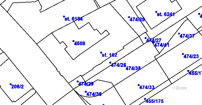 Parcela st. 162 v KÚ Zábřeh nad Odrou, Katastrální mapa