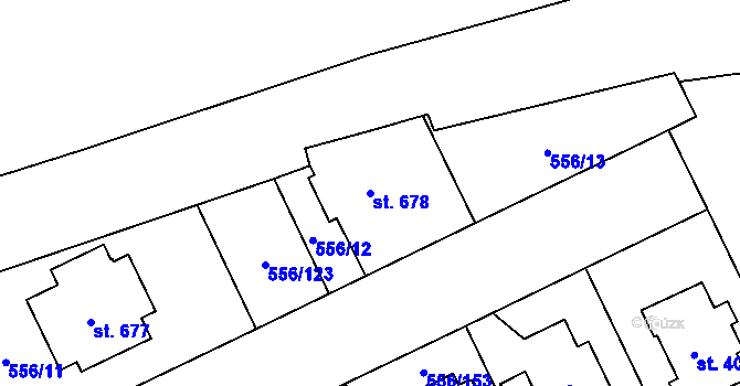 Parcela st. 678 v KÚ Zábřeh nad Odrou, Katastrální mapa