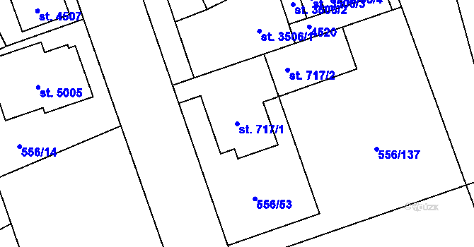 Parcela st. 717/1 v KÚ Zábřeh nad Odrou, Katastrální mapa