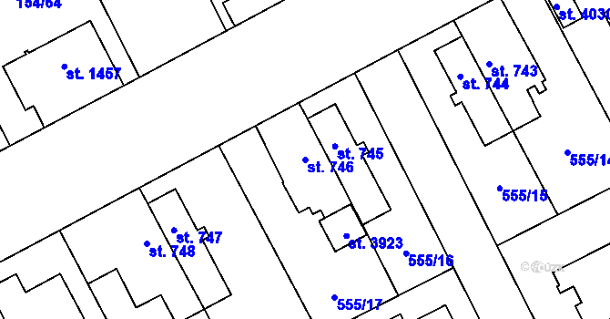 Parcela st. 746 v KÚ Zábřeh nad Odrou, Katastrální mapa