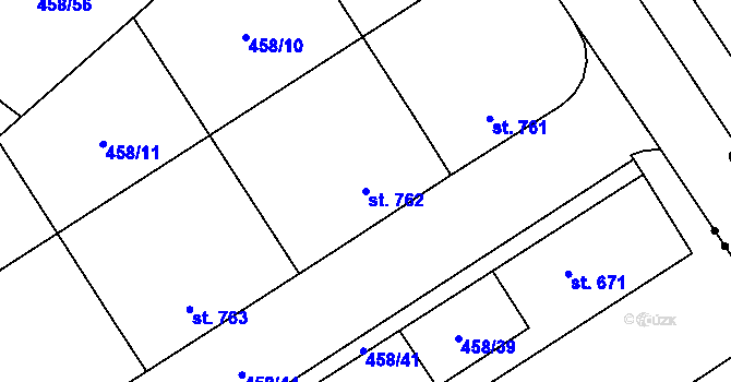 Parcela st. 762 v KÚ Zábřeh nad Odrou, Katastrální mapa
