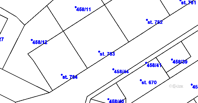 Parcela st. 763 v KÚ Zábřeh nad Odrou, Katastrální mapa