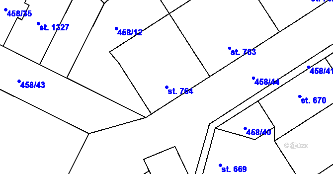 Parcela st. 764 v KÚ Zábřeh nad Odrou, Katastrální mapa