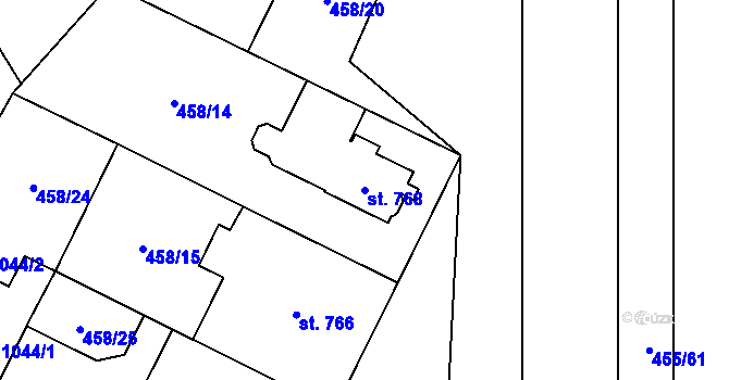 Parcela st. 768 v KÚ Zábřeh nad Odrou, Katastrální mapa