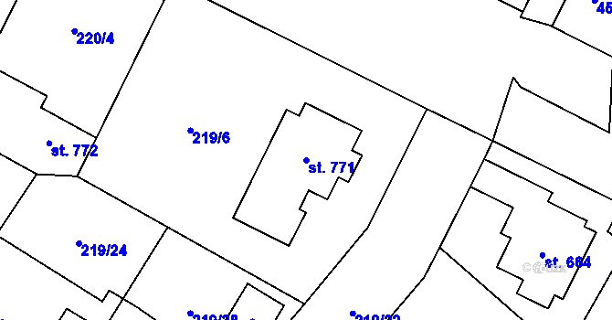 Parcela st. 771 v KÚ Zábřeh nad Odrou, Katastrální mapa