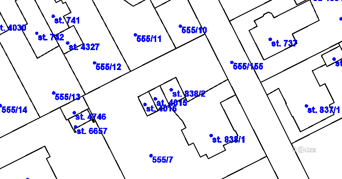 Parcela st. 838/2 v KÚ Zábřeh nad Odrou, Katastrální mapa
