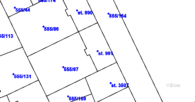 Parcela st. 991 v KÚ Zábřeh nad Odrou, Katastrální mapa