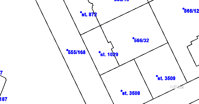 Parcela st. 1029 v KÚ Zábřeh nad Odrou, Katastrální mapa