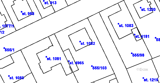Parcela st. 1082 v KÚ Zábřeh nad Odrou, Katastrální mapa