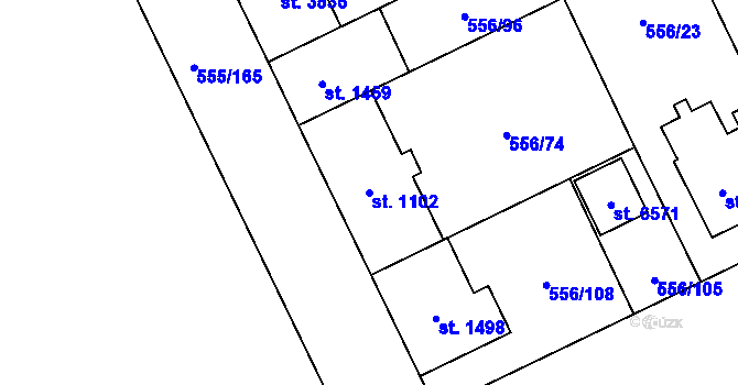 Parcela st. 1102 v KÚ Zábřeh nad Odrou, Katastrální mapa