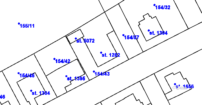 Parcela st. 1282 v KÚ Zábřeh nad Odrou, Katastrální mapa