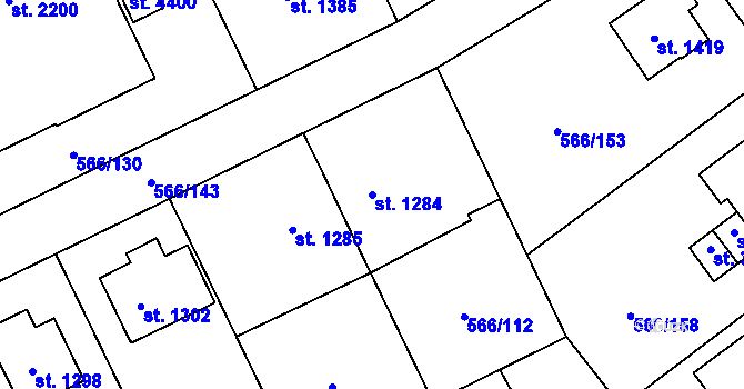 Parcela st. 1284 v KÚ Zábřeh nad Odrou, Katastrální mapa