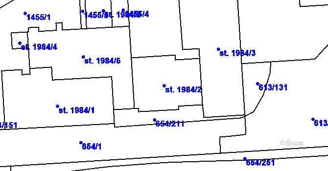 Parcela st. 1984/2 v KÚ Zábřeh nad Odrou, Katastrální mapa