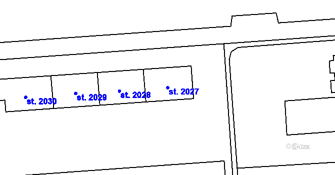 Parcela st. 2027 v KÚ Zábřeh nad Odrou, Katastrální mapa