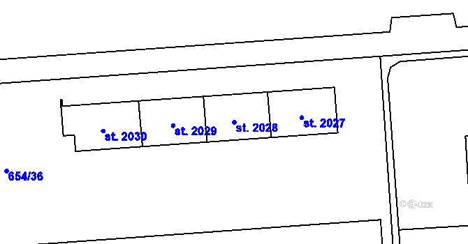 Parcela st. 2028 v KÚ Zábřeh nad Odrou, Katastrální mapa