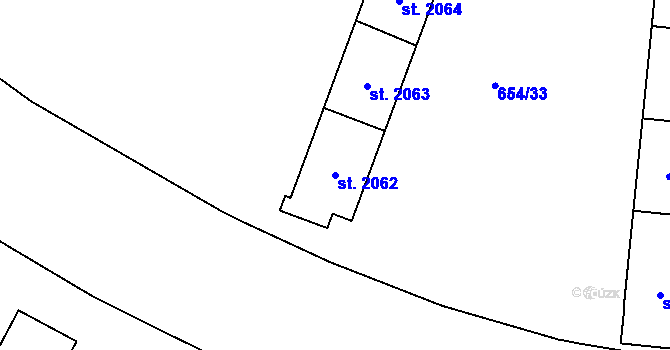 Parcela st. 2062 v KÚ Zábřeh nad Odrou, Katastrální mapa