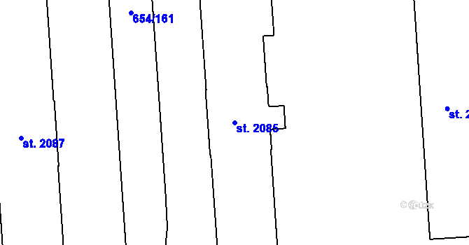 Parcela st. 2085 v KÚ Zábřeh nad Odrou, Katastrální mapa