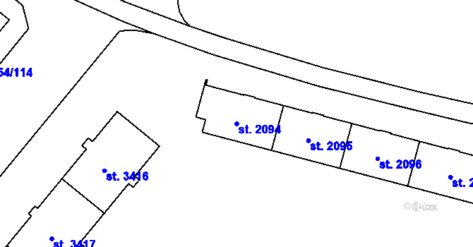 Parcela st. 2094 v KÚ Zábřeh nad Odrou, Katastrální mapa