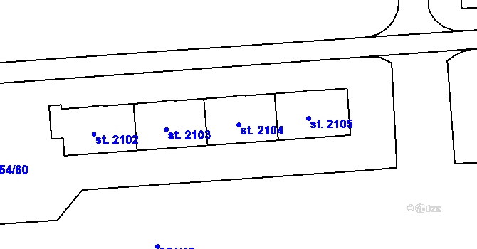 Parcela st. 2104 v KÚ Zábřeh nad Odrou, Katastrální mapa