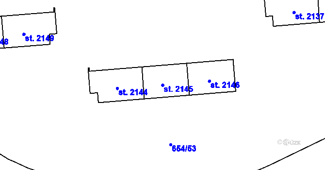 Parcela st. 2145 v KÚ Zábřeh nad Odrou, Katastrální mapa