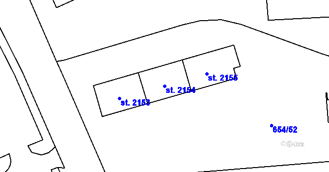 Parcela st. 2154 v KÚ Zábřeh nad Odrou, Katastrální mapa