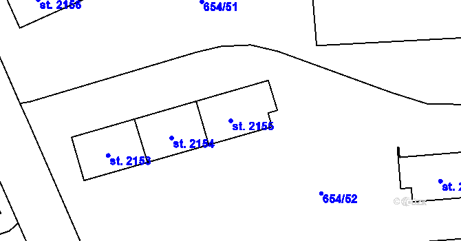 Parcela st. 2155 v KÚ Zábřeh nad Odrou, Katastrální mapa