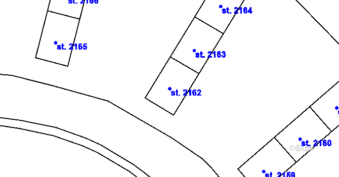 Parcela st. 2162 v KÚ Zábřeh nad Odrou, Katastrální mapa