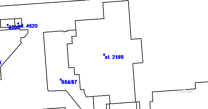 Parcela st. 2189 v KÚ Zábřeh nad Odrou, Katastrální mapa