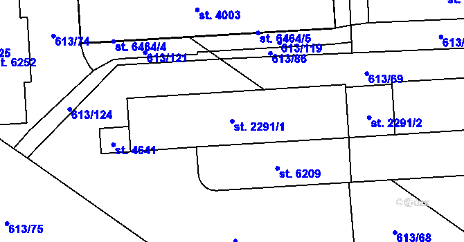 Parcela st. 2291/1 v KÚ Zábřeh nad Odrou, Katastrální mapa