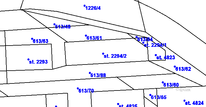 Parcela st. 2294/2 v KÚ Zábřeh nad Odrou, Katastrální mapa