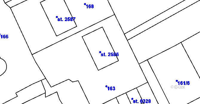 Parcela st. 2586 v KÚ Zábřeh nad Odrou, Katastrální mapa