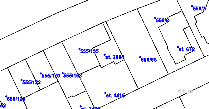 Parcela st. 2684 v KÚ Zábřeh nad Odrou, Katastrální mapa
