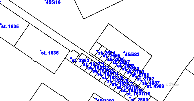 Parcela st. 2694 v KÚ Zábřeh nad Odrou, Katastrální mapa