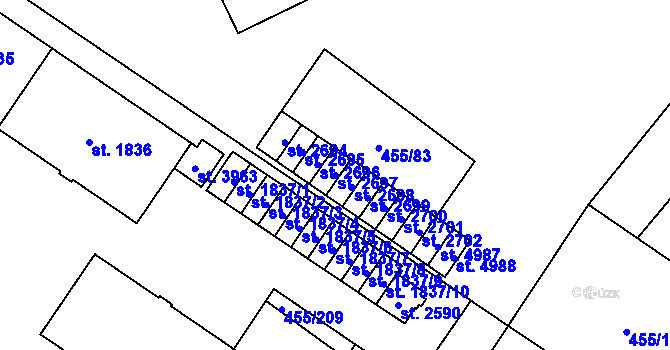 Parcela st. 2697 v KÚ Zábřeh nad Odrou, Katastrální mapa