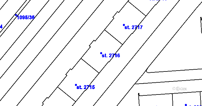 Parcela st. 2716 v KÚ Zábřeh nad Odrou, Katastrální mapa