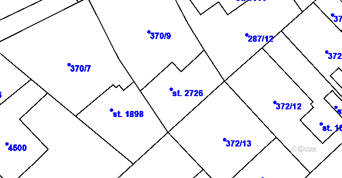 Parcela st. 2726 v KÚ Zábřeh nad Odrou, Katastrální mapa