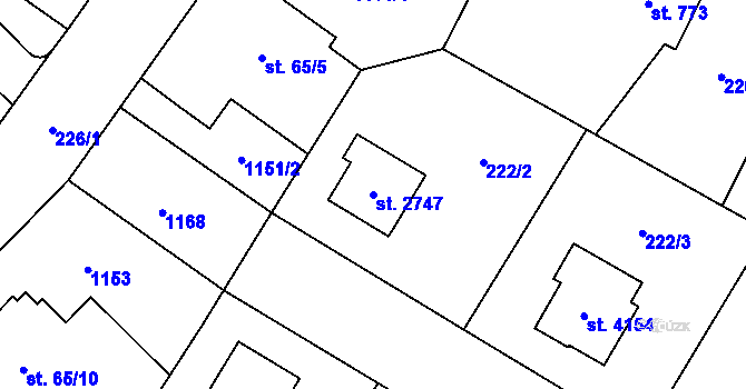 Parcela st. 2747 v KÚ Zábřeh nad Odrou, Katastrální mapa