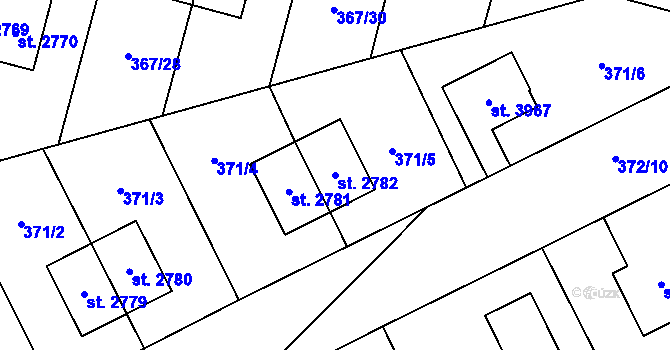 Parcela st. 2782 v KÚ Zábřeh nad Odrou, Katastrální mapa