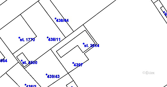 Parcela st. 2814 v KÚ Zábřeh nad Odrou, Katastrální mapa