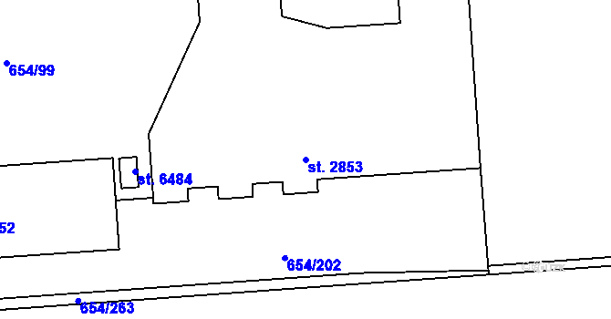 Parcela st. 2853 v KÚ Zábřeh nad Odrou, Katastrální mapa