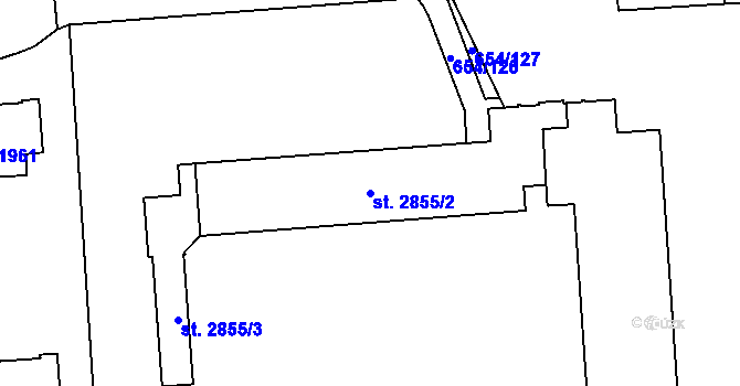 Parcela st. 2855/2 v KÚ Zábřeh nad Odrou, Katastrální mapa