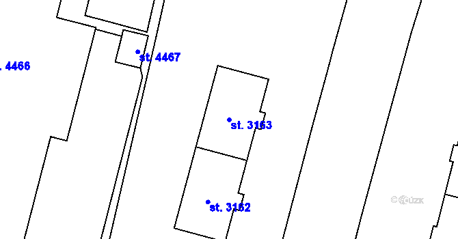 Parcela st. 3163 v KÚ Zábřeh nad Odrou, Katastrální mapa