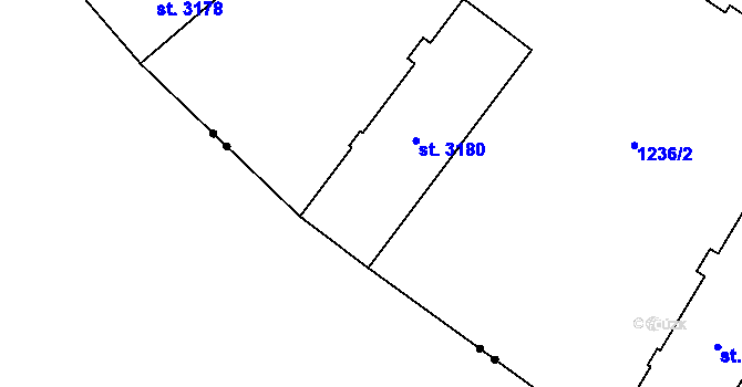 Parcela st. 3181 v KÚ Zábřeh nad Odrou, Katastrální mapa