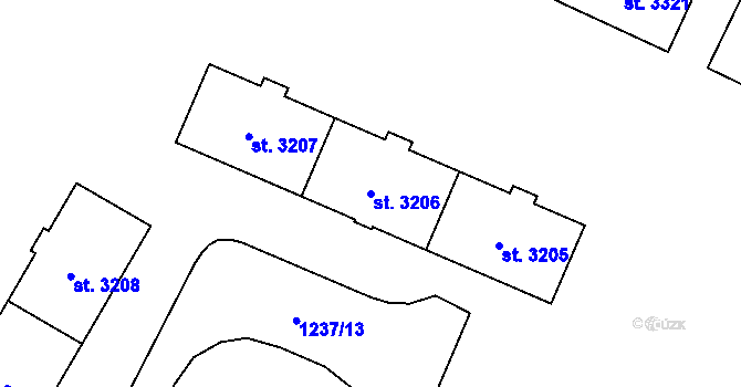 Parcela st. 3206 v KÚ Zábřeh nad Odrou, Katastrální mapa