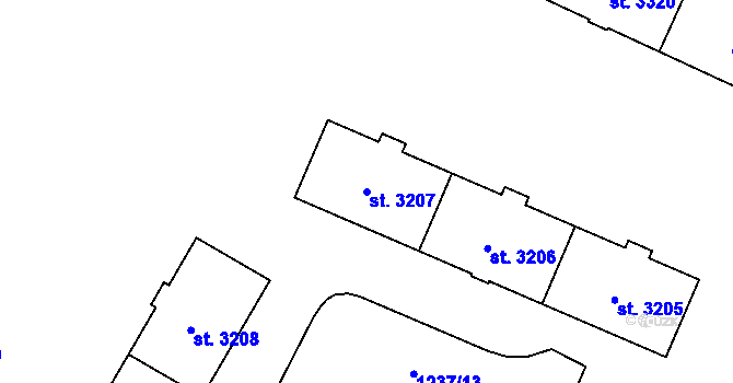Parcela st. 3207 v KÚ Zábřeh nad Odrou, Katastrální mapa